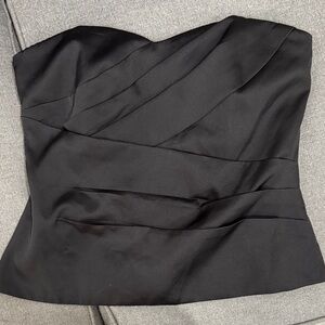 White House Black Market Black Strapless Blouse
